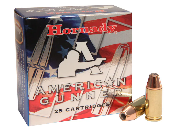 New Hornady American Gunner 9mm Luger +P Ammo 124 Grain Hornady XTP Jacketed Hollow Point  500 rounds